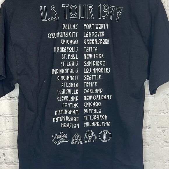 Vintage 00s Led Zeppelin United States Of America 1977 Remake 2003 Hanes M - Picture 6 of 7